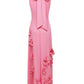 Sleeveless Turtleneck Floral Applique Dress