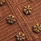 Dark Brown Tweed Dress with Gold Button Detailing