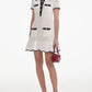 Knit Mini Dress with Scallop Hem and Contrast Trim