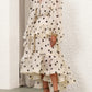 Elegant Polka Dot Ruffle Dress Set(No belt)