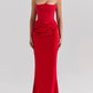 Elegant Strapless Satin Maxi Dress