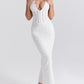 Floral Embroidered Bustier Maxi Dress