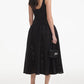Elegant Black Mesh Dress with Flared Skirt for Special Occasions