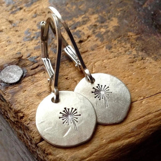 Stunning Dandelion-Designed Silver Earrings