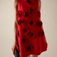 Rose Applique Mini Dress