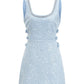 Sequined Mini Dress with Bow Details
