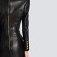 Leather Double-Breasted Blazer Dress