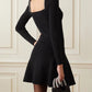 Knit Mini Dress with Crystal Embellished Neckline