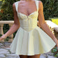Queen Anne Neckline Corset Mini Dress For Party Date Night Dress