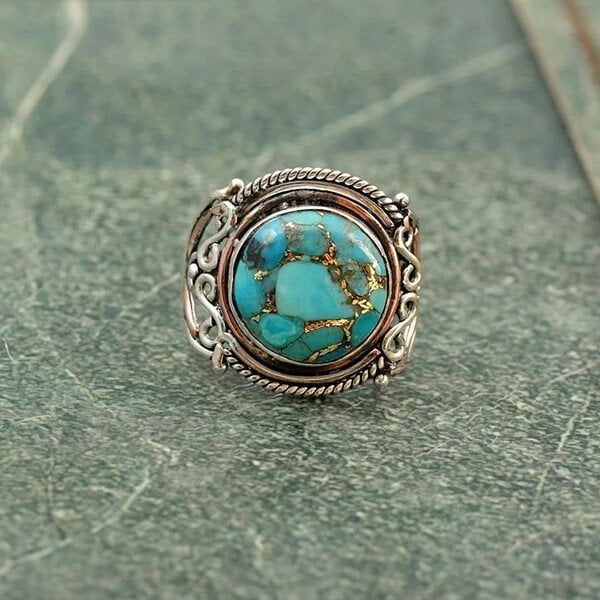 Stylish Boho Ring in Turquoise