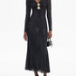 Sparkling V-Neck Gown with Brooch Detail