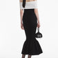Off-the-Shoulder Mermaid Knit Dress with Bow Detail