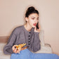 Cozy Cropped Button Up Cardigan