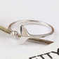 Beautiful dolphin tail ring made of 925 sterling silver with adjustable zirconium dioxide for perfect wearing comfort