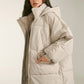 Long Hooded Puffer Parka Coat