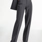 High Waisted Pleat Front Solid Colored Straight Leg Trousers