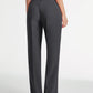 High Waisted Pleat Front Solid Colored Straight Leg Trousers