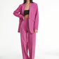 High Waisted Pleat Front Solid Colored Straight Leg Trousers