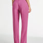 High Waisted Pleat Front Solid Colored Straight Leg Trousers