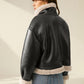 Sherpa Lined Shearling Leather Flight Jacket
