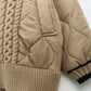 Braided Quilted Winter Cardigan Coat