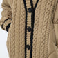 Braided Quilted Winter Cardigan Coat