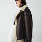 Classic Sherpa Lined Shearling Leather Flight Jacket