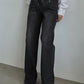 Vintage Wash Denim Straight Leg Jeans