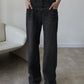 Vintage Wash Denim Straight Leg Jeans