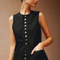 Cotton & Linen Button-Front Vest