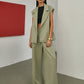 Solid Tailored Belted Vest