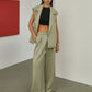 Solid Tailored Belted Vest
