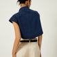 Denim Pockets Turn Down Collar Vest