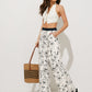 Floral Print Pockets Wide Leg Pants