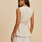 Linen Blend Pockets Vest