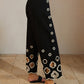 Cotton Hollow Embroidered Cropped Pants