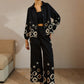 Cotton Hollow Embroidered Cropped Pants