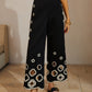 Cotton Hollow Embroidered Cropped Pants