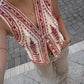 Embroidered Sleeveless Belted Back Vest