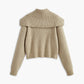 Zipper Pluffy Knit Outerwear
