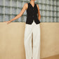 Backless Split Button Vest