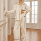Home Satin Piping Wide-Leg Pants