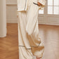 Home Satin Piping Wide-Leg Pants