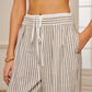 Cotton & Linen Pinstripe Drawstring Pants