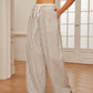Cotton & Linen Pinstripe Drawstring Pants