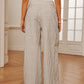 Cotton & Linen Pinstripe Drawstring Pants