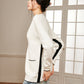 Casual Contrast Trim Knit Outerwear