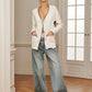 Casual Contrast Trim Knit Outerwear