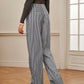 Cotton Contrast Binding Pinstripe Pants