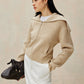 Zipper Pluffy Knit Outerwear
